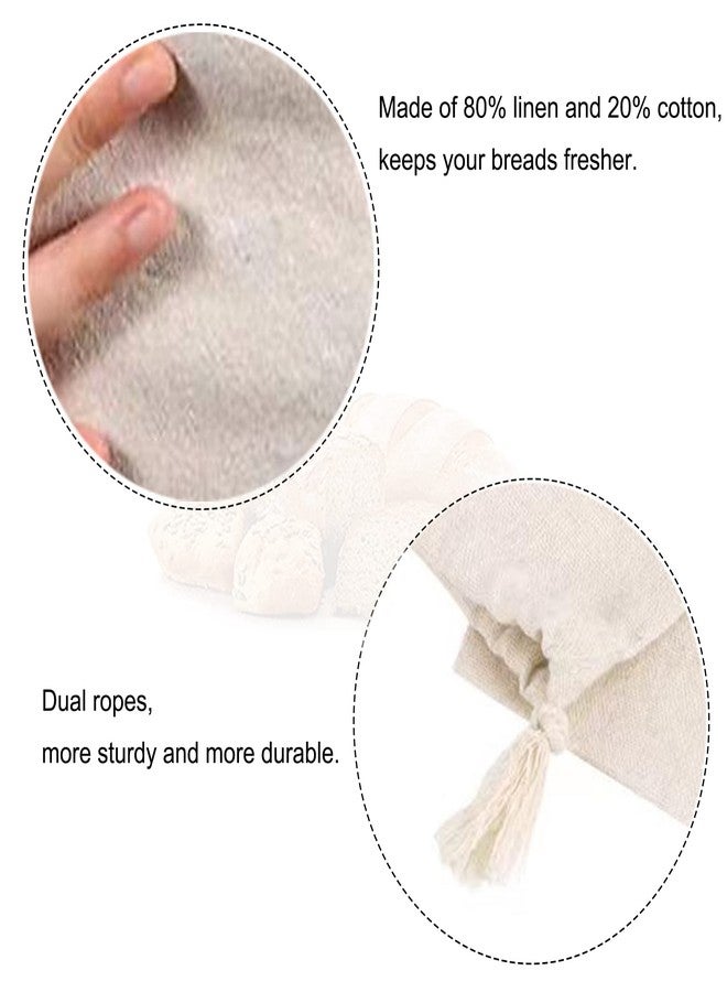 MAOSGO Bread Bags, 2 Pack Large Linen Bread Bag Reusable Bread Storage Container for Homemade Bread Sourdough, Fresh Keeping & Reusable Pastries Loaves Bags for homemade bread gift giving - Image 3